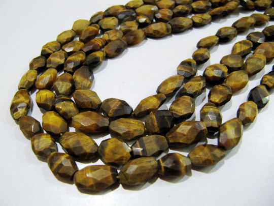 Natural Tiger Eye Oval Faceted 7x9mm to 8x12mm Beads Strands 13 inch long