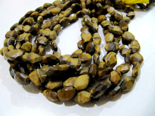 Natural Tiger Eye Oval Faceted 7x9mm to 8x12mm Beads Strands 13 inch long