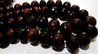 Natural Tiger Eye Rondelle Faceted 9-14mm Graduated Beads Strand 8 Inches Long