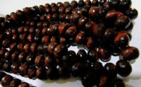 Natural Tiger Eye Rondelle Faceted 9-14mm Graduated Beads Strand 8 Inches Long