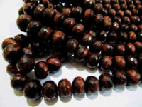 Natural Tiger Eye Rondelle Faceted 9-14mm Graduated Beads Strand 8 Inches Long