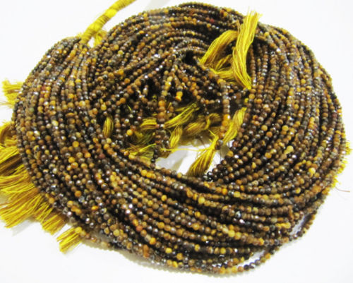 Natural Tiger Eye Rondelle Faceted 2mm Beads Strand 13 Inches long