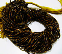 Natural Tiger Eye Rondelle Faceted 2mm Beads Strand 13 Inches long