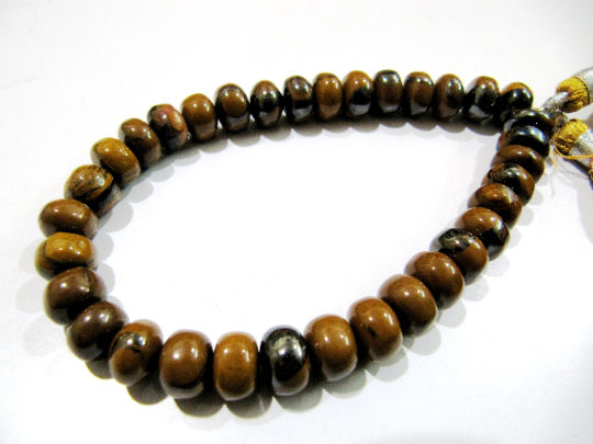 Natural Tiger Eye Plain Rondelle 8-9mm Beads Strand 8 Iches long