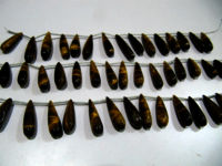 Natural Tiger Eye Long Tear Drop Plain 1 inch Long Beads Strand 8 inch