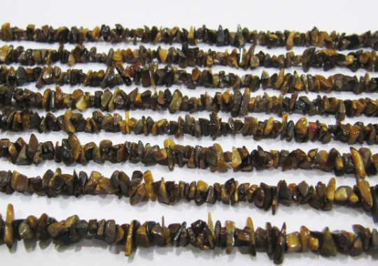 Natural Tiger Eye Irregular Nugget 4mm To 8mm Beads Strand 34 Inch Long