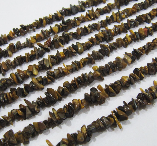 Natural Tiger Eye Irregular Nugget 4mm To 8mm Beads Strand 34 Inch Long