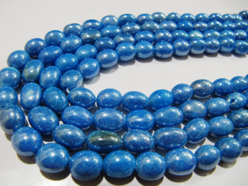 Mystic Coated Blue Topaz Dyed Quartz Oval Plain 8 to 10mm Beads Strand 8''long