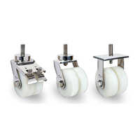 Twin Duty  Stud Type Ss Fabricated Caster On Uhmw Wheels - Color: Silver
