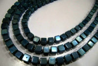 Natural Moonstone Coated 6-7mm Blue Topaz Plain Box Shape Per Strand 8''long