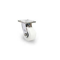 Ss Stud Type Ptfe Caster Wheels - 130/185mm Height, Silver & White Colors | Polished Finish, Easy Installation