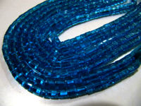 Blue Topaz Cube Shape 5mm Beads Sold Per strand 10 inches long