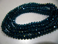 Blue Topaz Coated Hydro Quartz 4mm Beads Rondelle Faceted Per Strand 150 beads