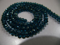 Blue Topaz Coated Hydro Quartz 4mm Beads Rondelle Faceted Per Strand 150 beads