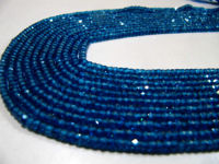 Natural Blue Topaz Cubic Zirconia CZ Rondelle Faceted 3mm Beads Strand 13''long