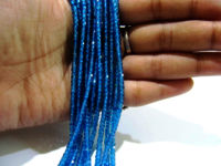 Natural Blue Topaz Cubic Zirconia CZ Rondelle Faceted 3mm Beads Strand 13''long