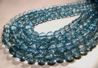 Natural Blue Topaz Faceted Round 5-6mm Beads Strand 5 inch long