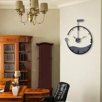 Iron Half Round Large Wall Clock For Home Wall And Office Wall And Restaurant Wall Elegant Look Premium Quality Gold And Black Finish