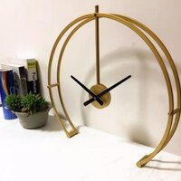 Iron Half Round Large Wall Clock For Home Wall And Office Wall And Restaurant Wall Elegant Look Premium Quality Gold Finish