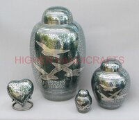Going Home Engraved Brass Cremation Urn for Ashes ,Adult Urn with Matching Keepsake Urns