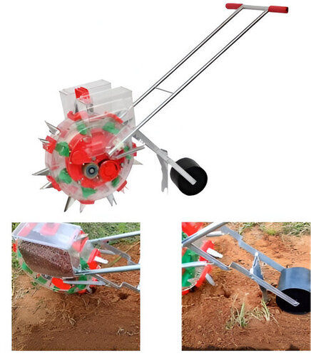 Double Barrel Manual Seeder and Fertilizer machine for Agriculture Purposes