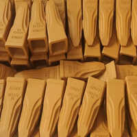 Excavator Tooth Point - Mild Steel Material, 6-month Warranty | Yellow Color, Industrial Use