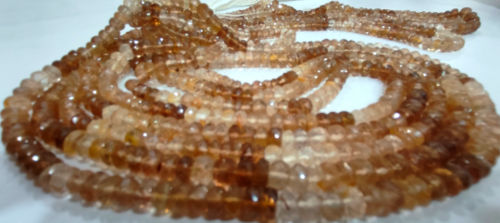 Natural Imperial Topaz 6-7mm Rondelle Faceted Beads Strand 10 inches long