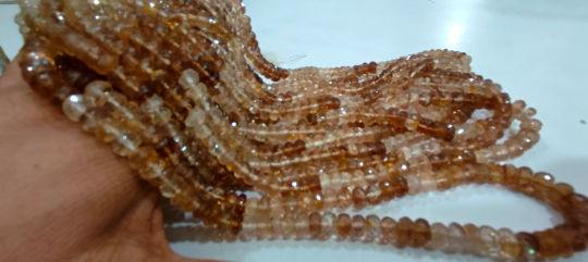 Natural Imperial Topaz 6-7mm Rondelle Faceted Beads Strand 10 inches long