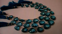 Natural London Blue Topaz Heart Shape Faceted 13-15mm Beads strand 8''long