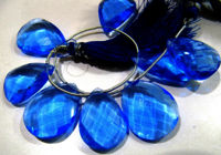 London Blue Topaz Faceted Pear Shape 16x21mm to 18x25mm Beads Strand 8''