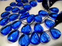 London Blue Topaz Faceted Pear Shape 16x21mm to 18x25mm Beads Strand 8''