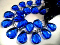 London Blue Topaz Faceted Pear Shape 16x21mm to 18x25mm Beads Strand 8''