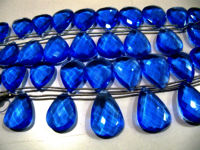 London Blue Topaz Faceted Pear Shape 16x21mm to 18x25mm Beads Strand 8''