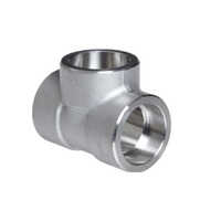 Stainless Steel Socket Weld Tee Fitting - Stainless Steel, Galvanized Surface Treatment, Silver Color | 1 Year Warranty, Astm Standard