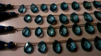 Natural London Blue Topaz Pear Shape Faceted 8x13 to 10x15mm Beads strand 8''