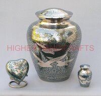 Mother of Pearl Brass Cremation Urn for Human Ashes - Premium Quality Burial Urns Manufacturer