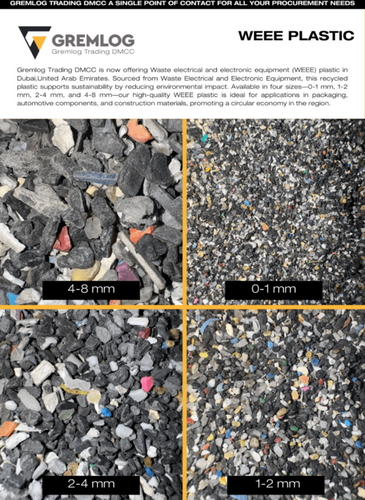 Waste electrical and electronic equipment plastic
