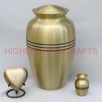 Adult Brass Cremation Urn for Ashes , Large Urns with Small Keepsake Urns set