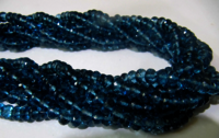 Topaz London Blue 8mm Rondelle Faceted Beads Strand 8 Inches Long