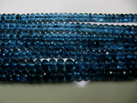 Topaz London Blue 8mm Rondelle Faceted Beads Strand 8 Inches Long