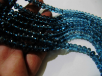 Topaz London Blue 8mm Rondelle Faceted Beads Strand 8 Inches Long