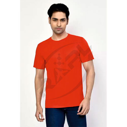 Jaqcuard Round Neck T-Shirt - Color: Red