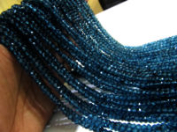 Natural London Blue Topaz 3 to 5mm Rondelle Faceted Strand 13 Inch long