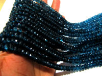 Natural London Blue Topaz 6 to 7mm Rondelle Faceted Strand 8 Inches long