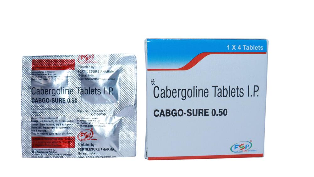 Cabergoline Tablet - 4 Tablets, Dosage As Directed By Physician | General Medicine, Store In Dry And Cool Place