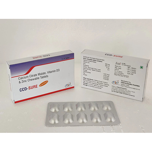 Calcium Citrate Malate 500Mg Chewable Tablet - Drug Type: General Medicines