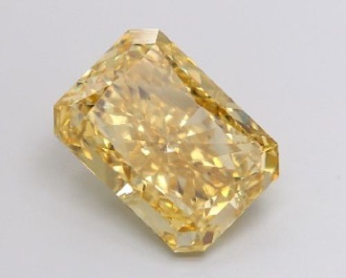 Radiant 8.58ct Fancy Vivid Yellow VVS2 IGI 632476978 lab grown diamond