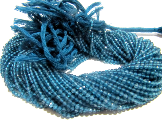 Natural London Blue Topaz 2 to 3mm Rondelle Faceted Strand 13 Inches long