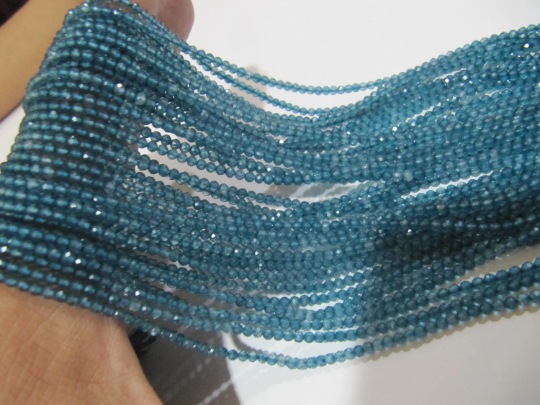 Natural London Blue Topaz 2 to 3mm Rondelle Faceted Strand 13 Inches long