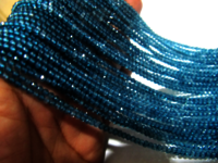 Natural London Blue Topaz 2 to 3mm Rondelle Faceted Strand 13 Inches long